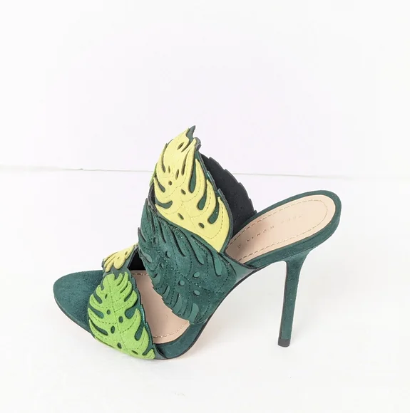NWT Zara Suede Tropical Heels - Picture 2 of 16